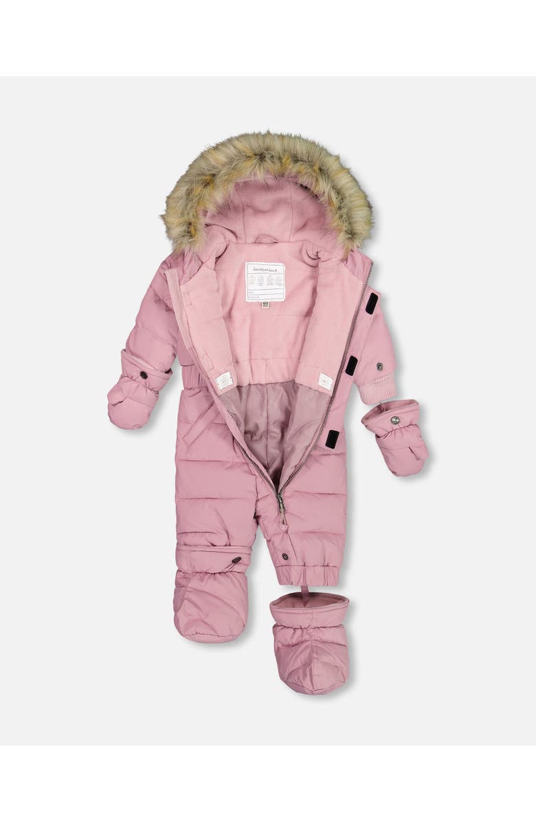 Deux par Deux Baby Girl's One Piece Baby Snowsuit Orchid, Alternate, color,