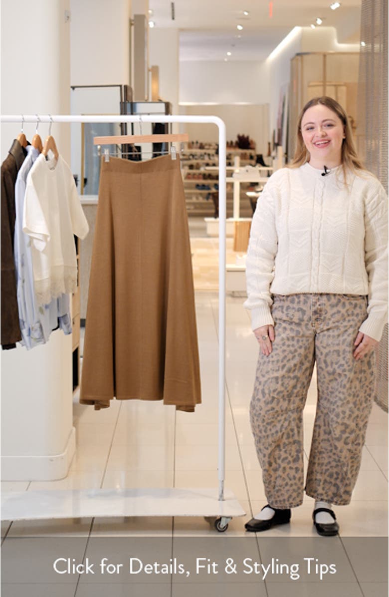 Wool & Silk Handkerchief Hem Knit Maxi Skirt, sales video thumbnail