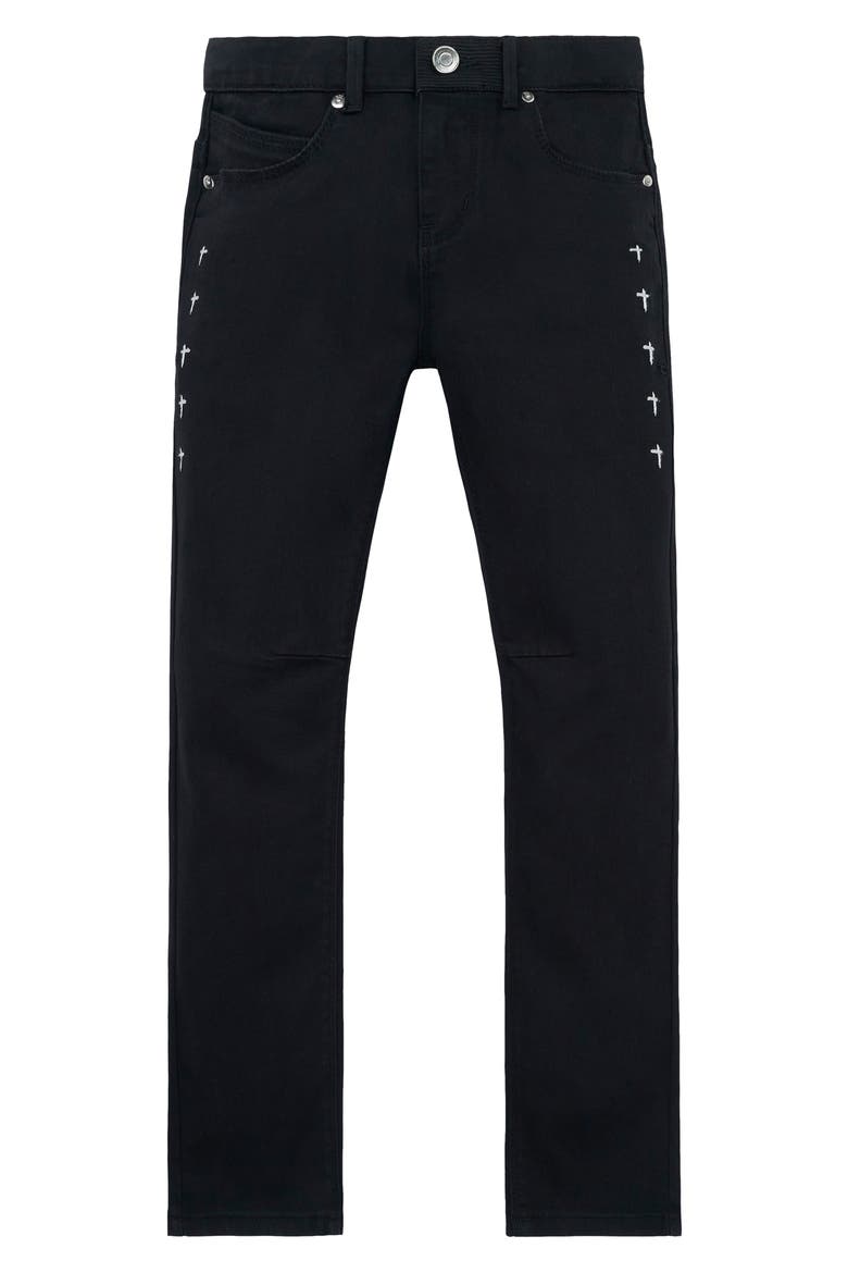 Kids' Benson Skinny Jeans, Main, color, BLACK MULTI CROSS