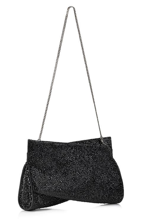 Loubitwist Crystal Embellished Leather Clutch
