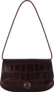 Vince Flora Croc Embossed Leather Triple Gusset Clutch