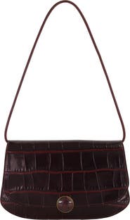 Vince Flora Croc Embossed Leather Triple Gusset Clutch