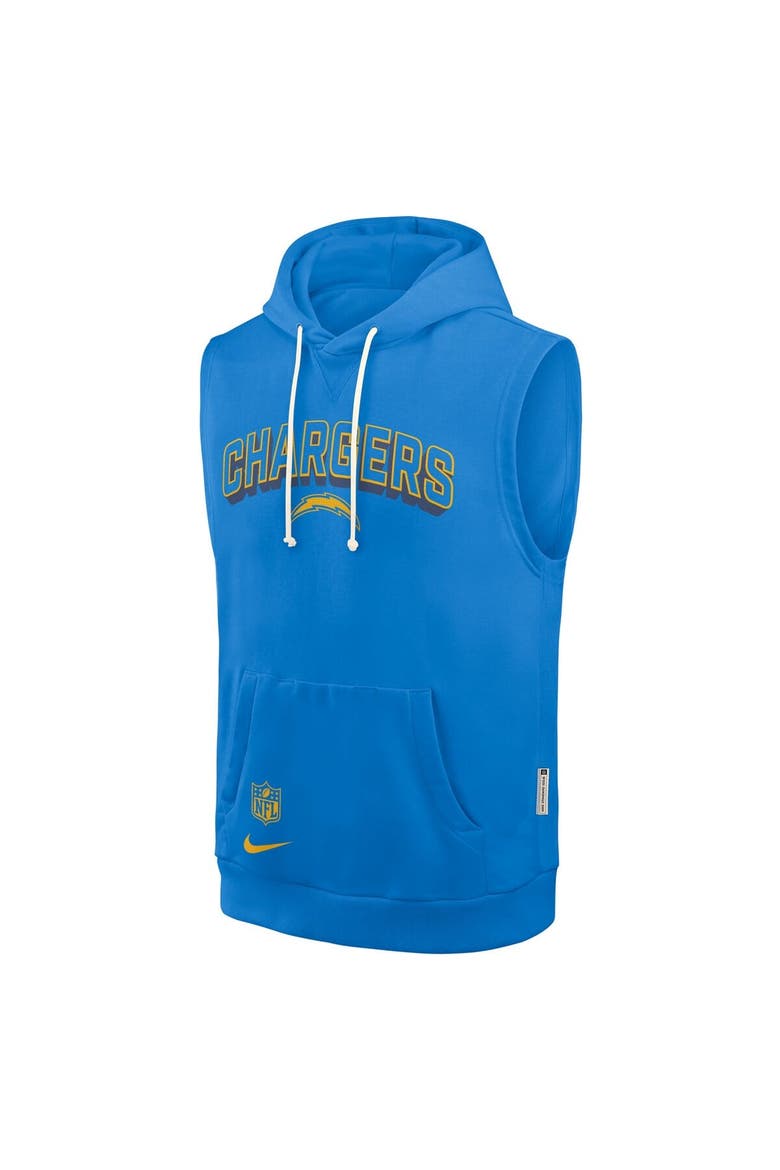 Men's Nike Powder Blue Los Angeles Chargers Sideline Performance Sleeveless Pullover Hoodie, Alternate, color, Powder Blue