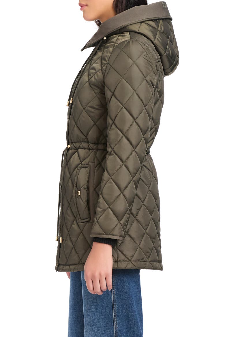Water Resistant Hooded Quilted Jacket, Alternate, color, NEW DARK OLIVE