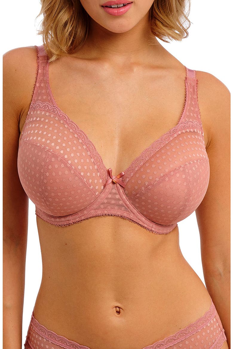 Spot Light Underwire Bra, Main, color, ASH ROSE