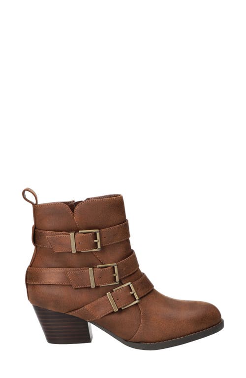Bella Vita Bowie Buckle Strap Bootie In Brown