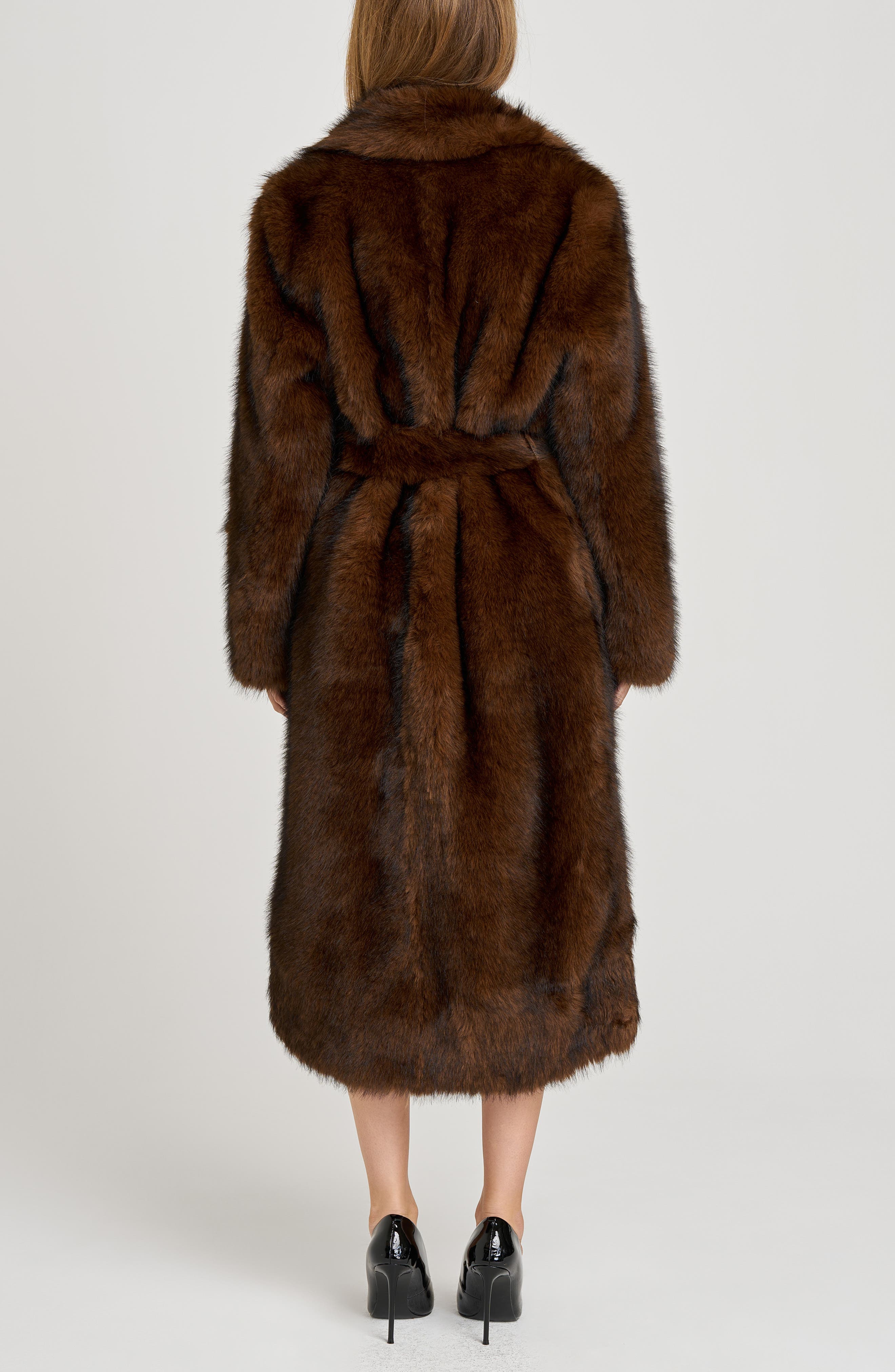 x Sara Walker Diana Faux Fur Wrap Coat (Women) | Nordstrom