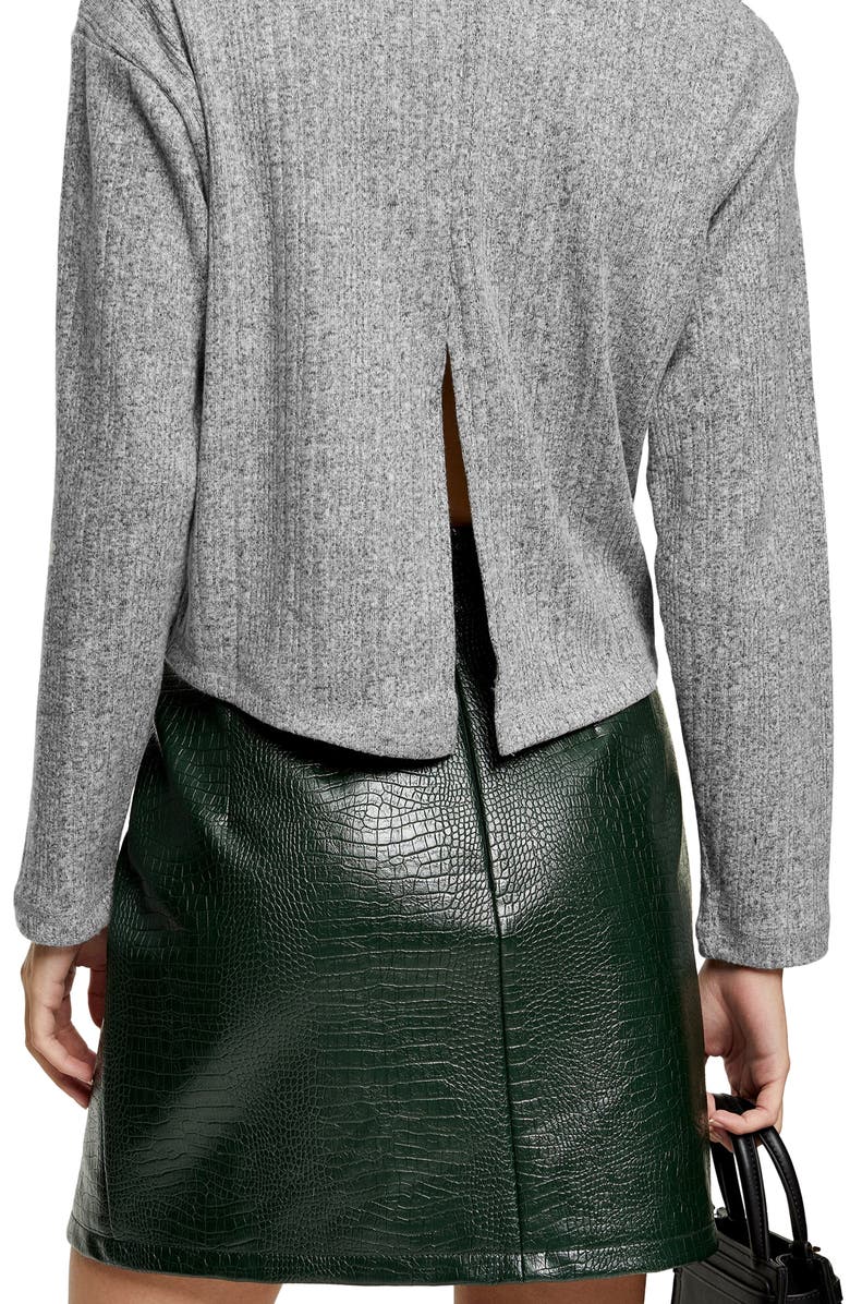 Topshop Split Back Cut & Sew Sweater, Alternate, color,
