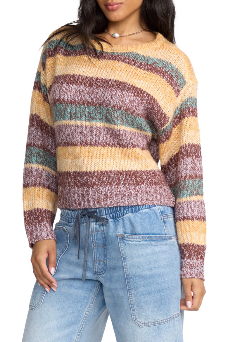 So Spaced Out Stripe Sweater, Alternate, color, MULCH