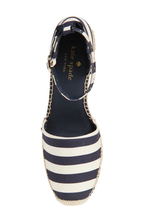Kate Spade New York Polly Espadrille Wedge Sandal In Blazer Blue/parchment