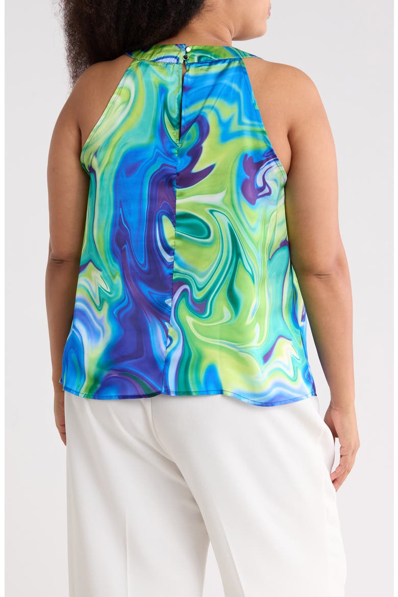 Ocean Print Top, Alternate, color, ELECTRIC AVE