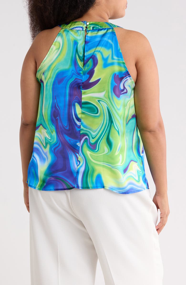 BY DESIGN Ocean Print Top, Alternate, color, Electric Ave