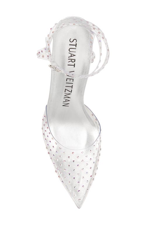 Stuart Weitzman , Glam Xcurve 100 Wrap Pump, Pumps, Silver, Pvc In Clear/silver/clear
