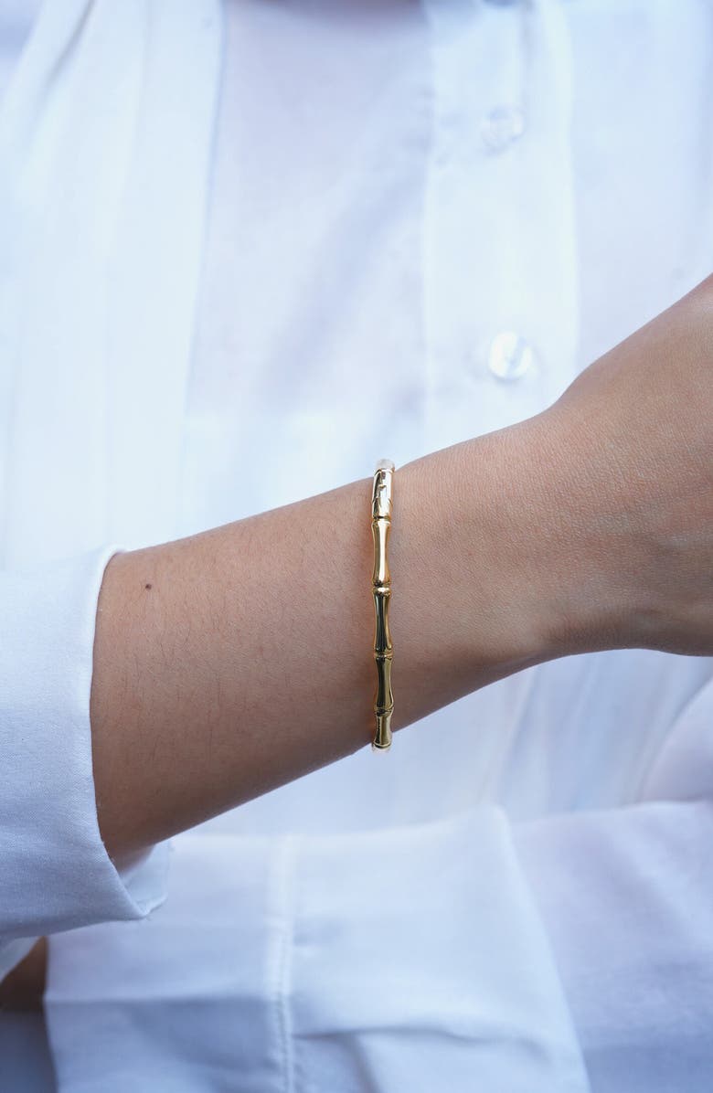 ARGENTO VIVO Bamboo Hinge Bangle, Alternate, color, Gold