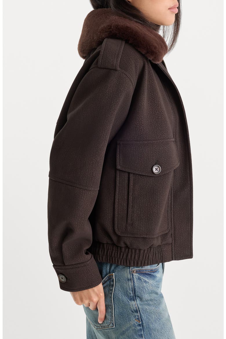 Better Than Leather Faux Leather Bomber Jacket, Alternate, color, ESPRESSO