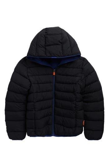 Save The Duck Kids' Oliver Reversible Hooded Jacket In Black