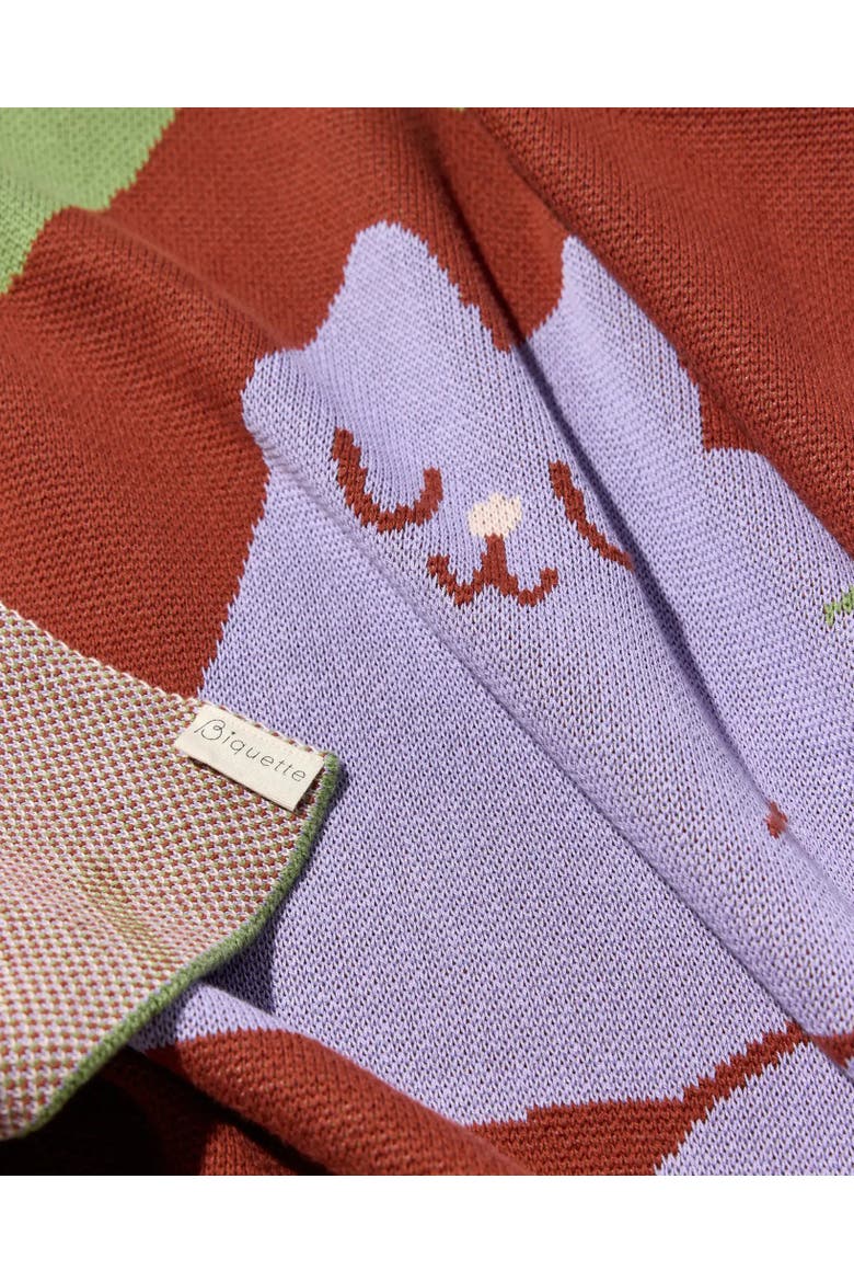 Cocktail Cat Knit Throw Blanket, Alternate, color, Lime