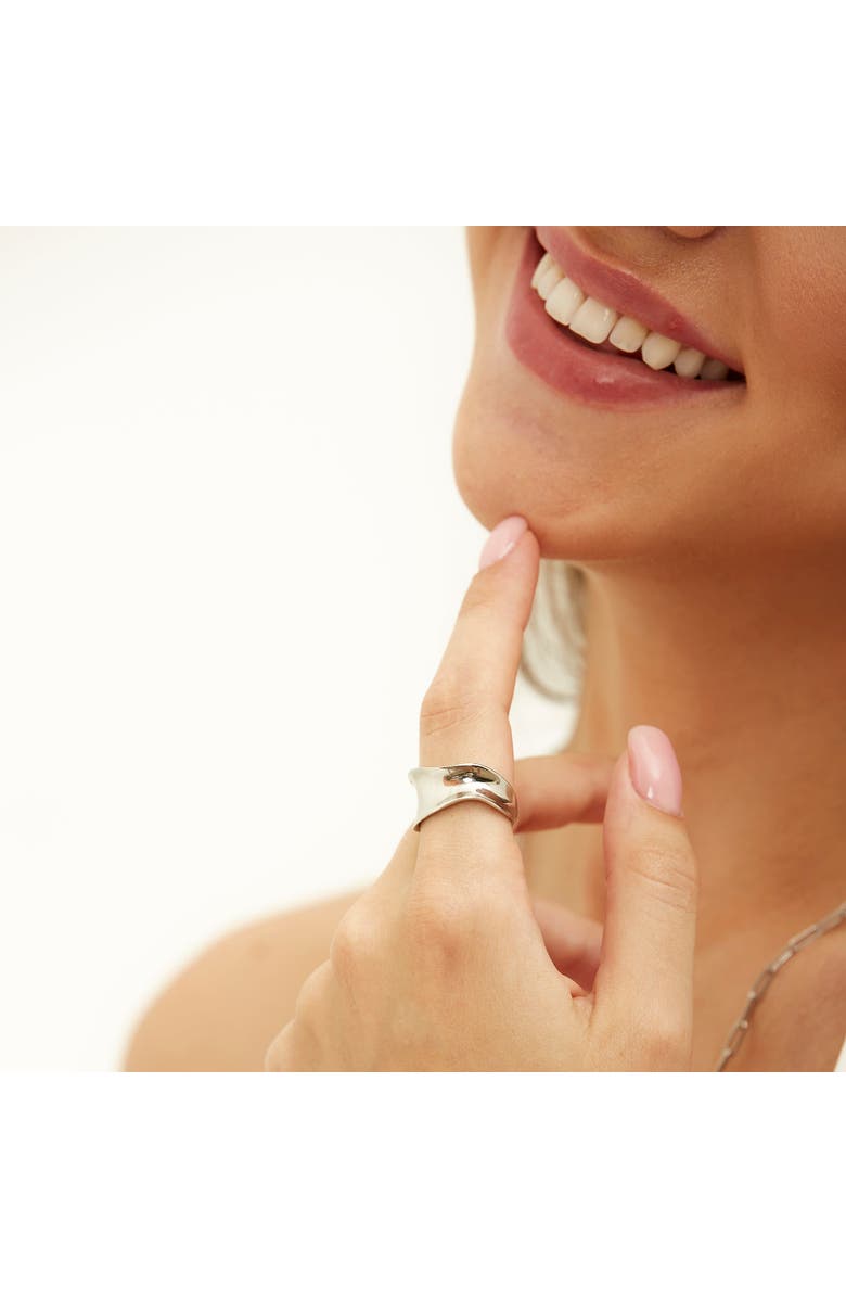 Spero London Large Contour Stack Sterling Silver Ring, Alternate, color, Silver