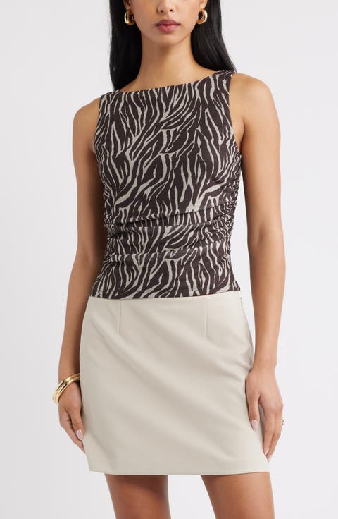 Ruched Mesh Tank