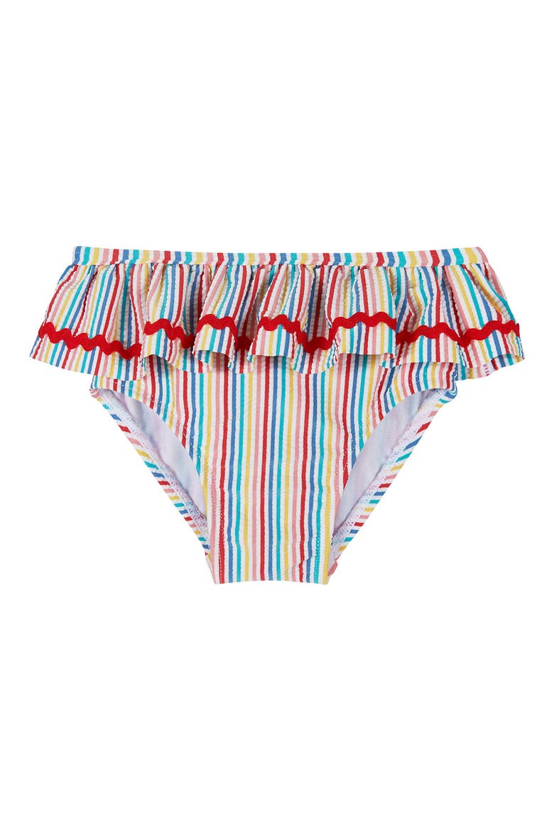Three-Piece Ruffle Trim Bikini & Headband Set, Alternate, color, RAINBOW