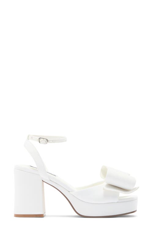 Steve Madden Aerin Bow Platform Sandal In White