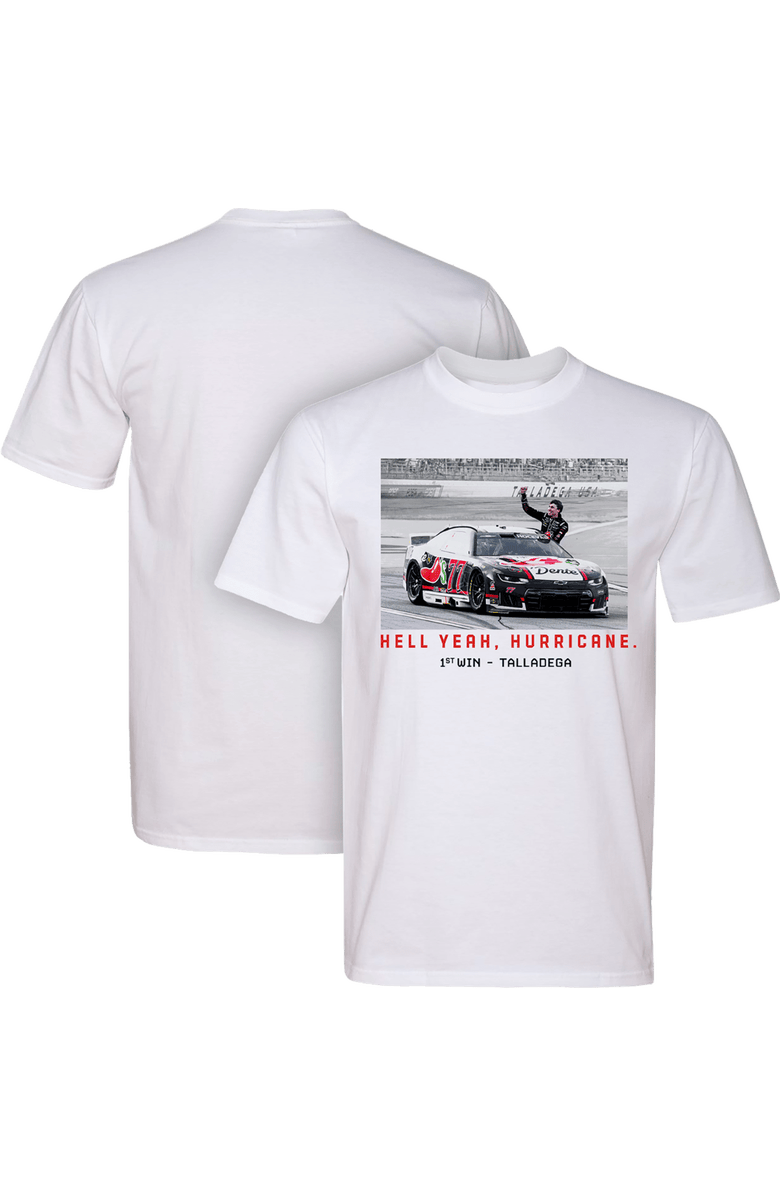 Classic Ink Men's Classic Ink White Carson Hocevar Hell Yeah Hurricane 1st Win T-Shirt, Main, color, White