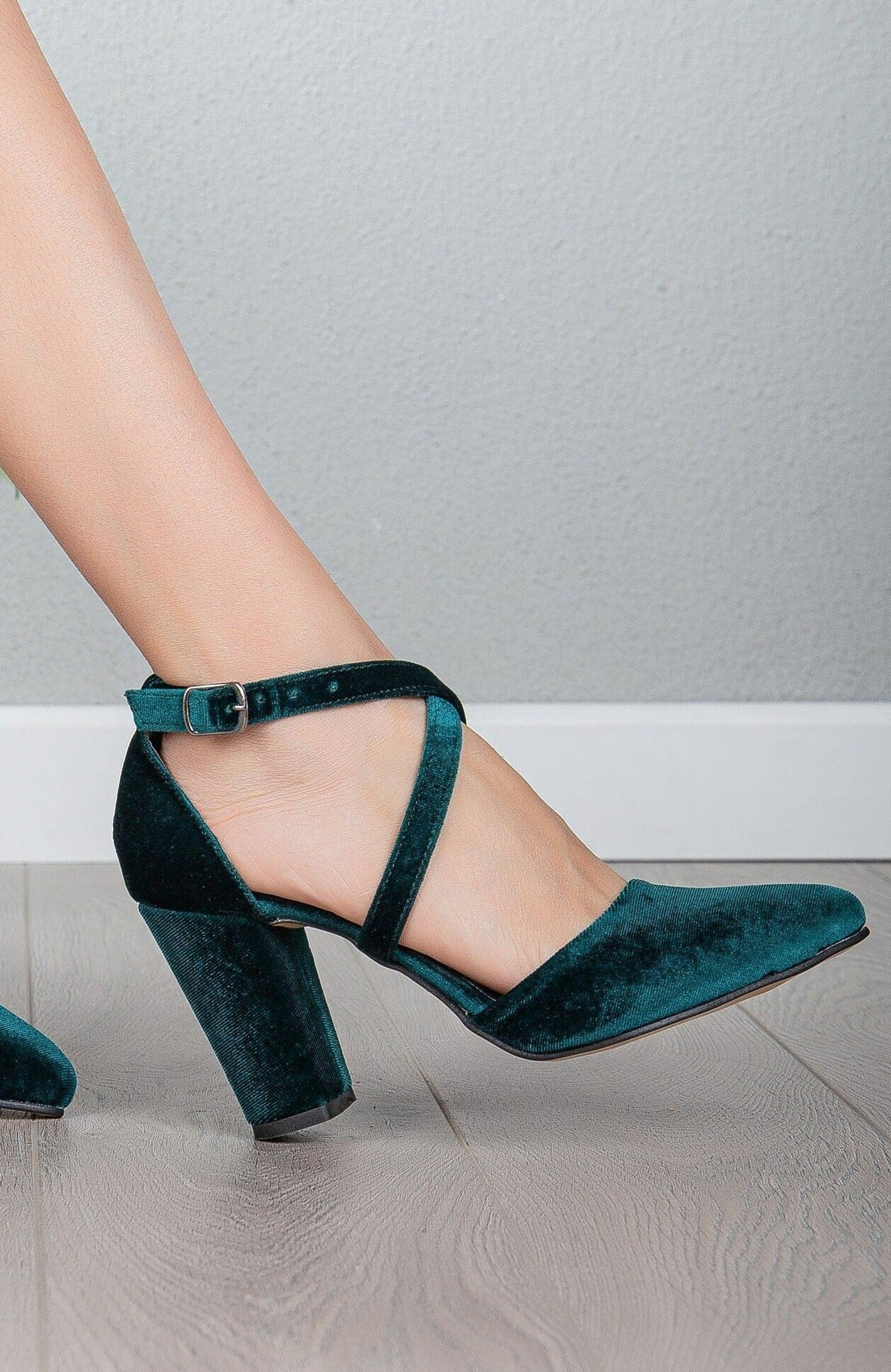 Sina Criss Cross High Block Heels, Alternate, color, emerald green