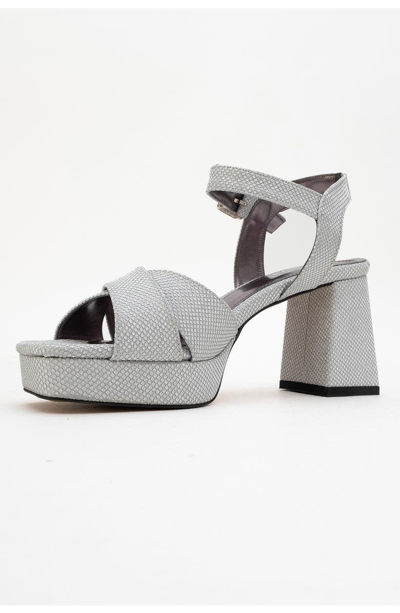 Prologue Shoes Lisbon Platform Block Heel Sandal, Alternate, color, Silver
