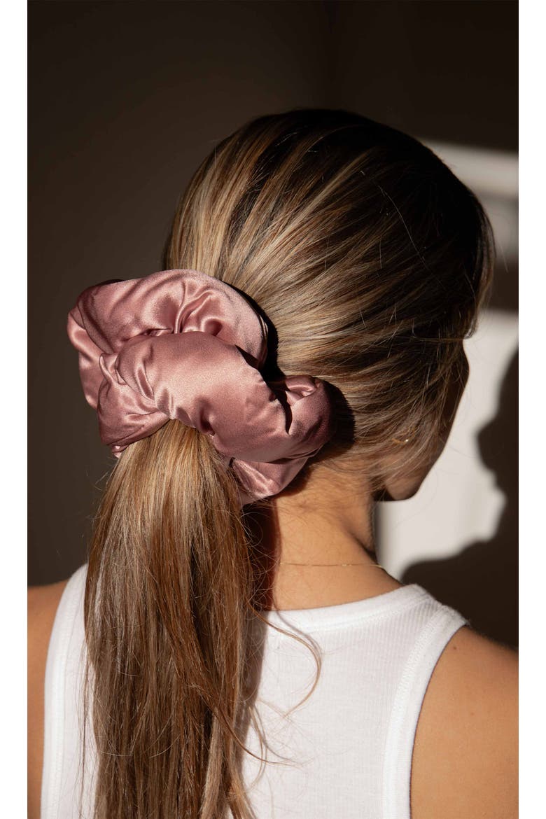 Silk Padded Scrunchie, Alternate, color, Damask Rose