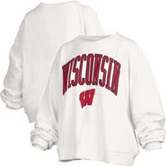 PRESSBOX Women's Pressbox  White Wisconsin Badgers Janise Fleece Sweatshirt
