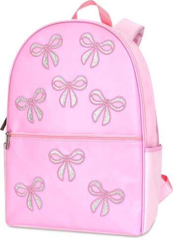 Kids' Glitter Bows Faux Leather Backpack