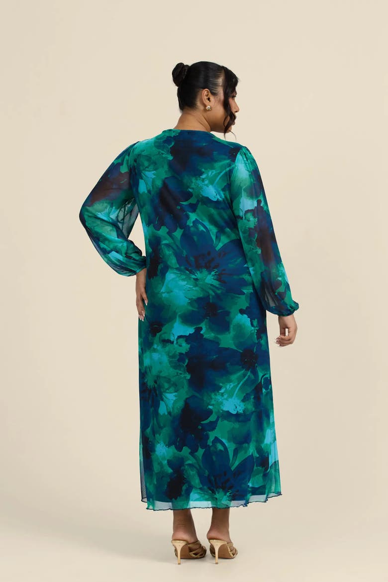 Button Up Plisse Midi Dress, Alternate, color, Green