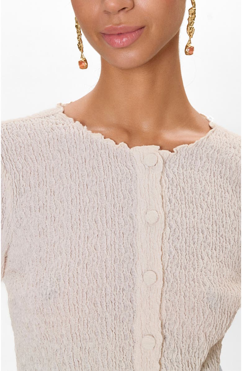 Rebecca Taylor Taryn Knit Cardigan, Alternate, color, Cream