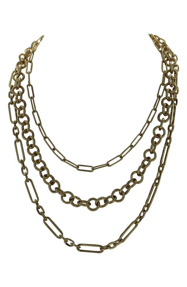 OLIVIA WELLES Delyssa Mixed Chain Layered Necklace, Main, color, Gold