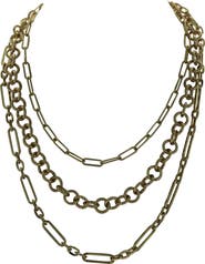OLIVIA WELLES Delyssa Mixed Chain Layered Necklace