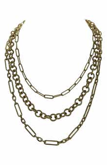OLIVIA WELLES Delyssa Mixed Chain Layered Necklace