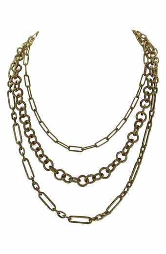 OLIVIA WELLES Delyssa Mixed Chain Layered Necklace