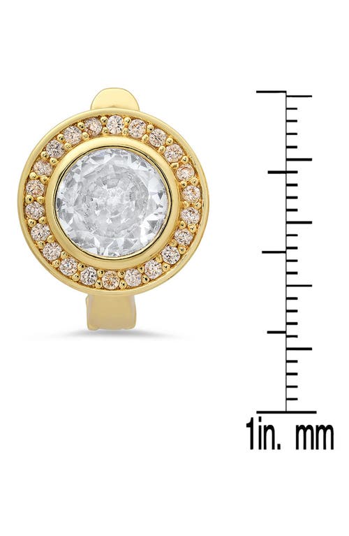 Hmy Jewelry Simulated Diamond Pavé Earrings In Gold