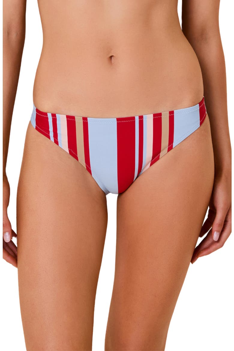 The Tati Striped Bikini Bottoms, Main, color, CRANBERRY COPENHAGEN STRIPE
