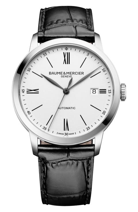 Classima Automatic Leather Strap Watch, 40mm