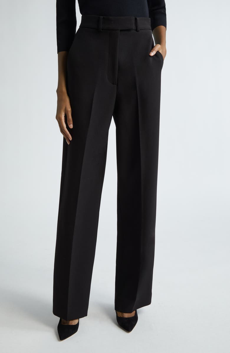 ST. JOHN Stretch Cady Straight Leg Pants, Main, color, 