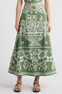 Cleobella Jasmine Mixed Print Cotton Poplin Maxi Skirt