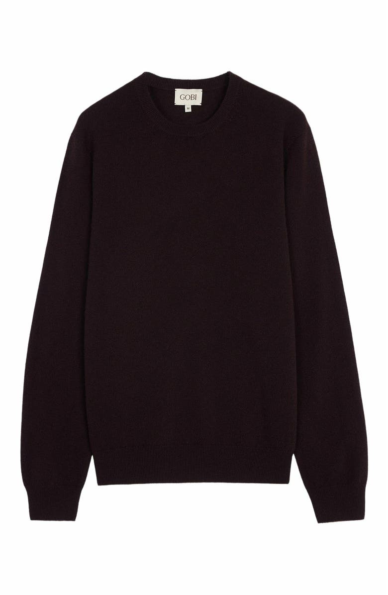 GOBI Mongolian Cashmere Essential Crewneck Cashmere Sweater, Main, color, Coffee Bean
