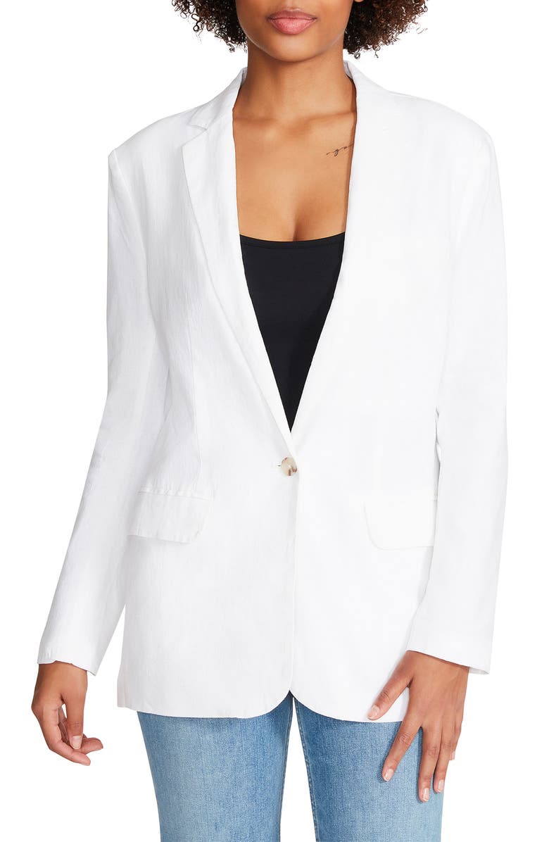 Steve Madden On the Edge Linen Blend Blazer, Main, color, 