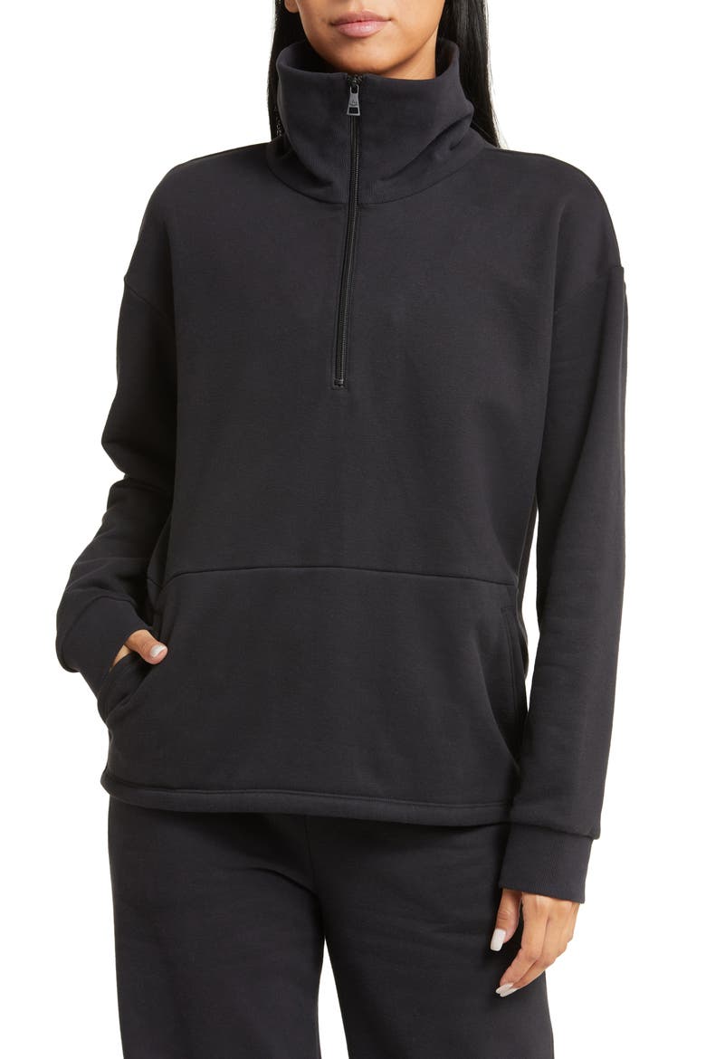Trek Half Zip Pullover, Alternate, color, BLACK
