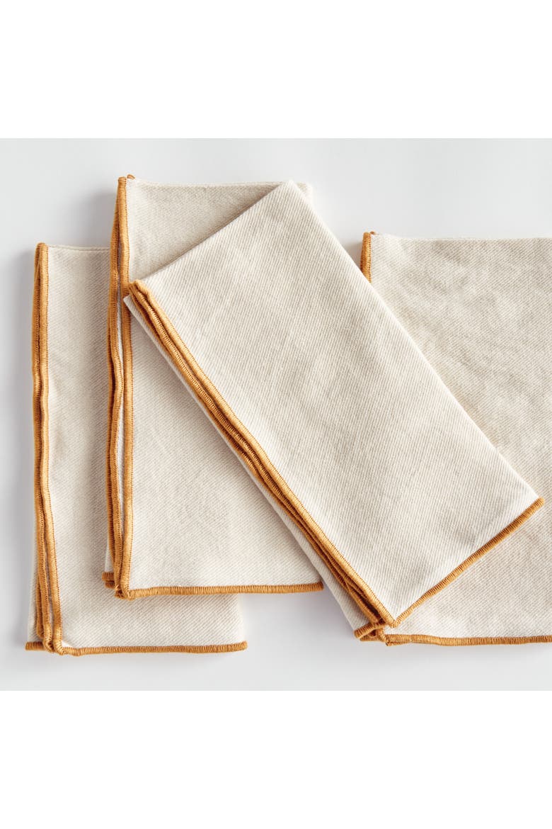Sawyer Dinner Napkins Set of 4, Alternate, color, Yellow