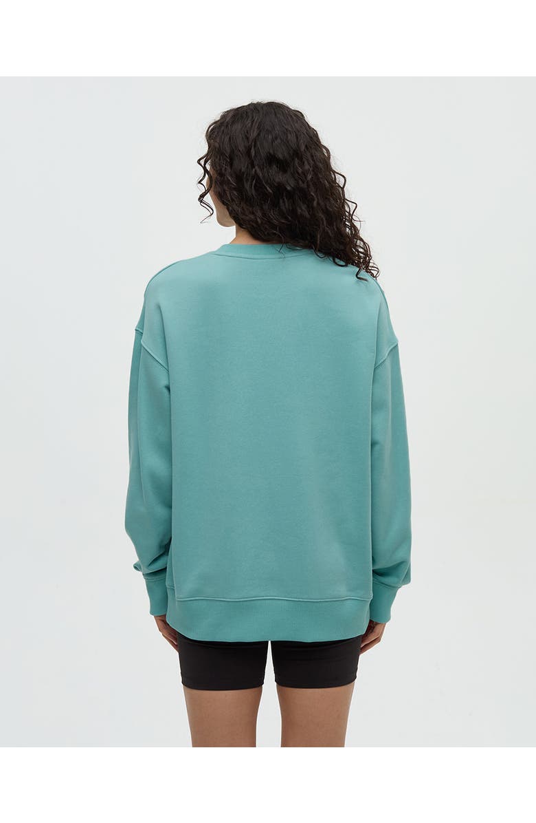 tentree Haiti Embroidery Relaxed Crew, Alternate, color, Turquoise Sky/White