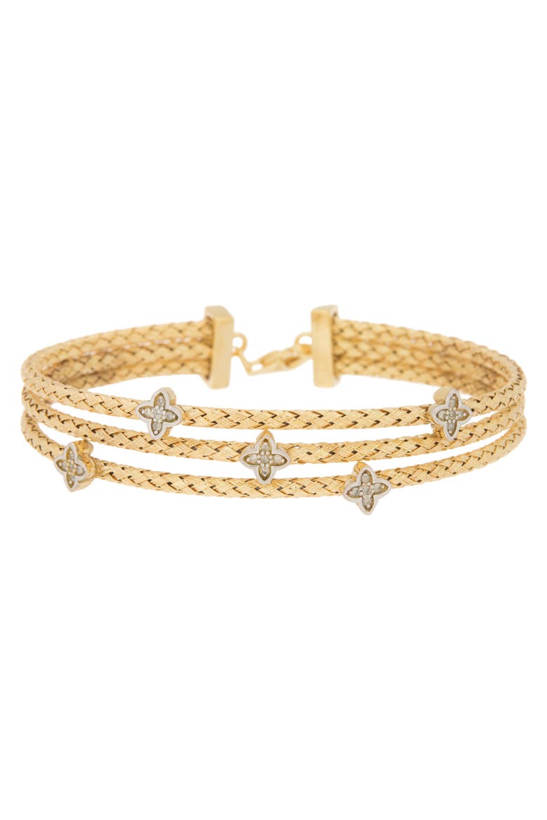 Diamond Three-Row Braided Bracelet - 0.06ct., Main, color, YELLOW