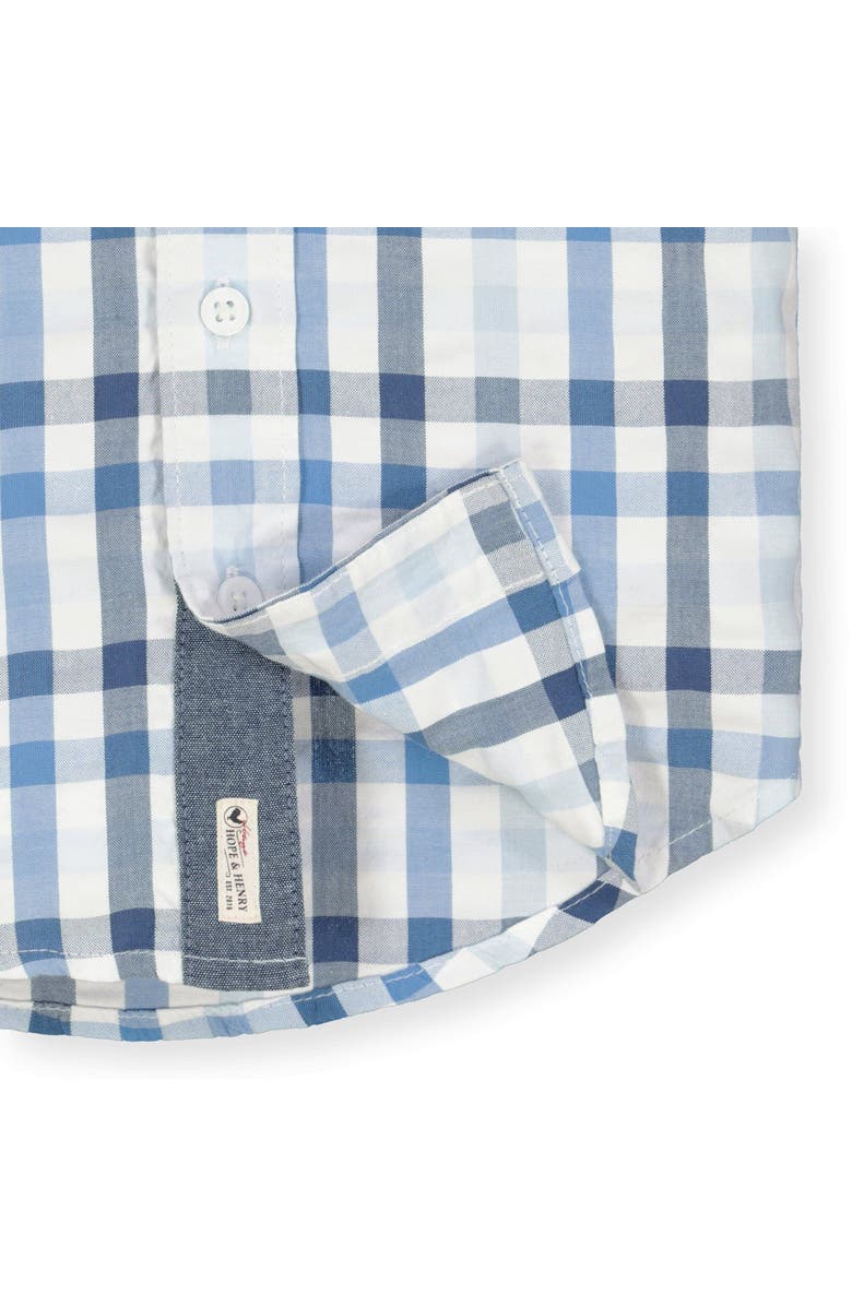 Hope & Henry Short Sleeve Seersucker Button Down Shirt, Alternate, color, Tonal Blue Seersucker Check