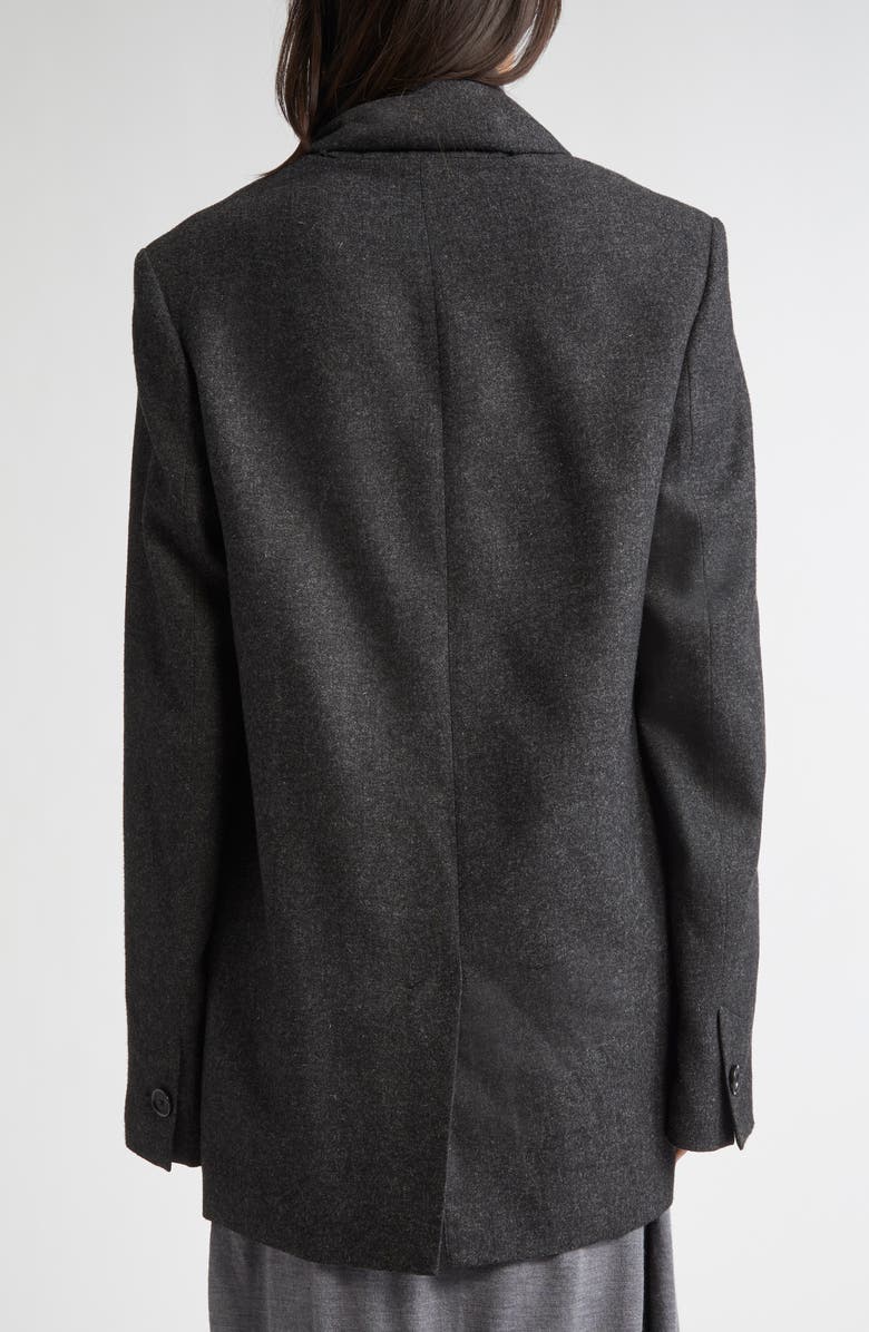 TOTEME Mélange Flannel Scarf Blazer, Alternate, color, Charcoal Melange